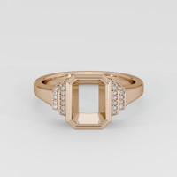 14K Rose Gold Pave Ring Setting Image
