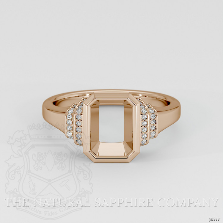 14K Rose Gold Pave Ring Setting