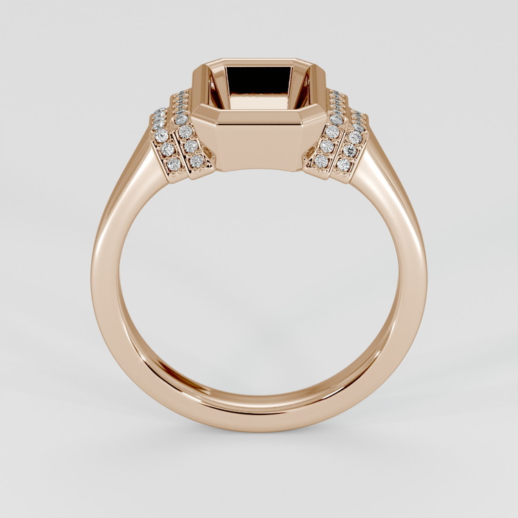 14K Rose Gold Pave Ring Setting