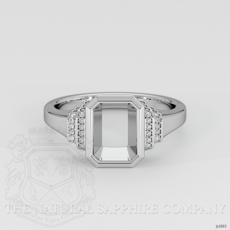 14K White Gold Pave Ring Setting