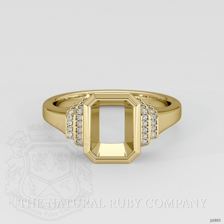 18K Yellow Gold Pave Ring Setting
