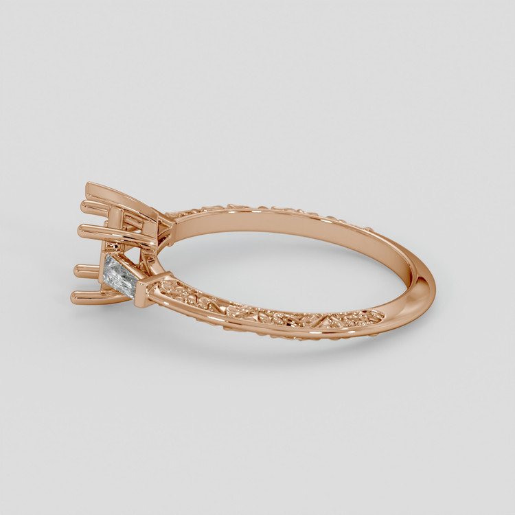 14K Rose Gold Antique Style Ring Setting