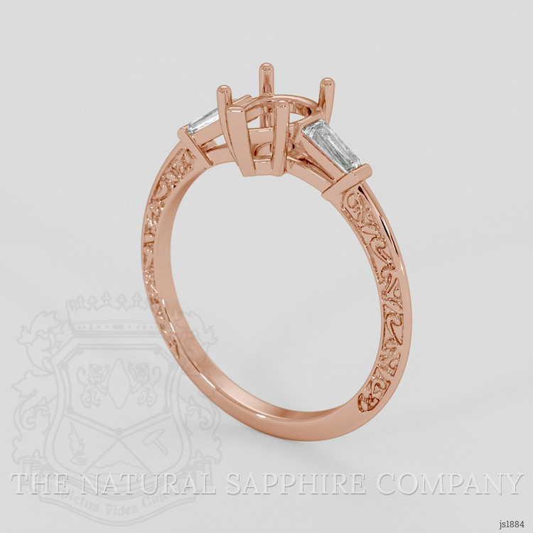 18K Rose Gold Antique Style Ring Setting