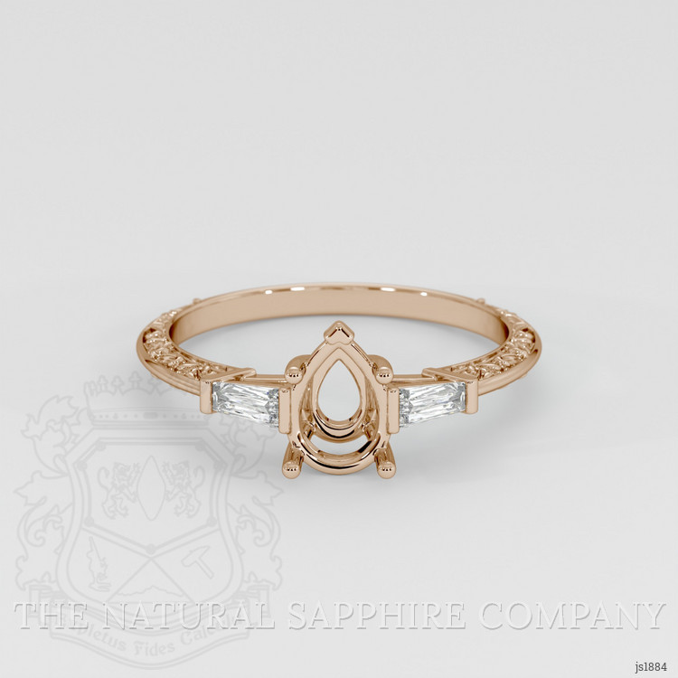 18K Rose Gold Antique Style Ring Setting