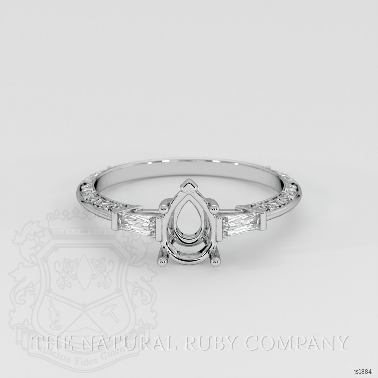 10K White Gold Antique Style Ring Setting