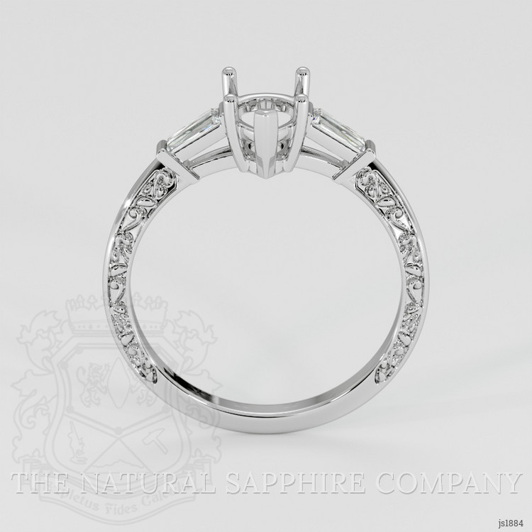 10K White Gold Antique Style Ring Setting