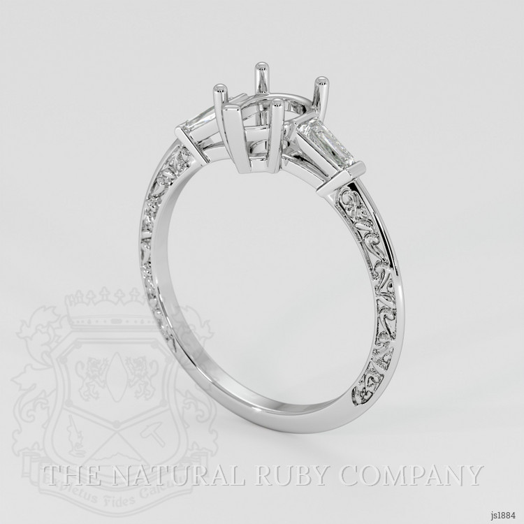 14K White Gold Antique Style Ring Setting