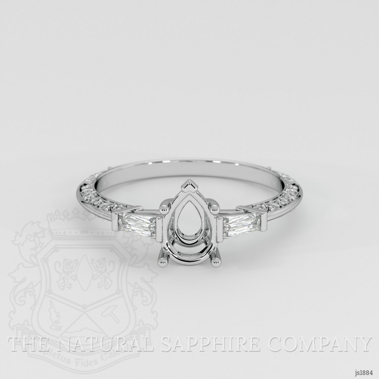 14K White Gold Antique Style Ring Setting