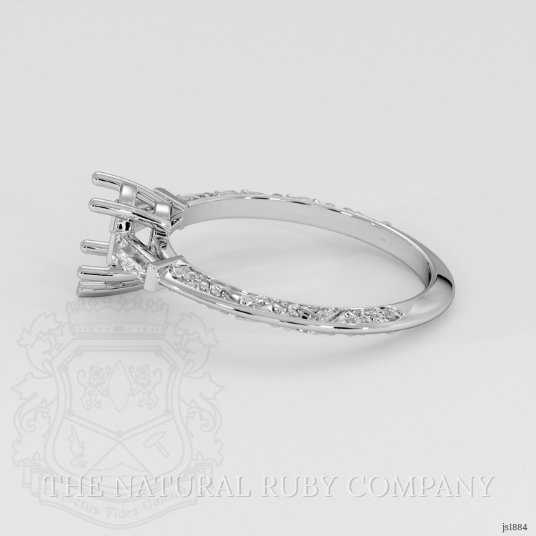 14K White Gold Antique Style Ring Setting