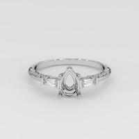 18K White Gold Antique Style Ring Setting Image