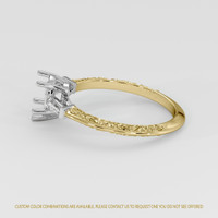 14K White & Yellow Antique Style Ring Setting Image