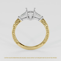 14K White & Yellow Antique Style Ring Setting Image