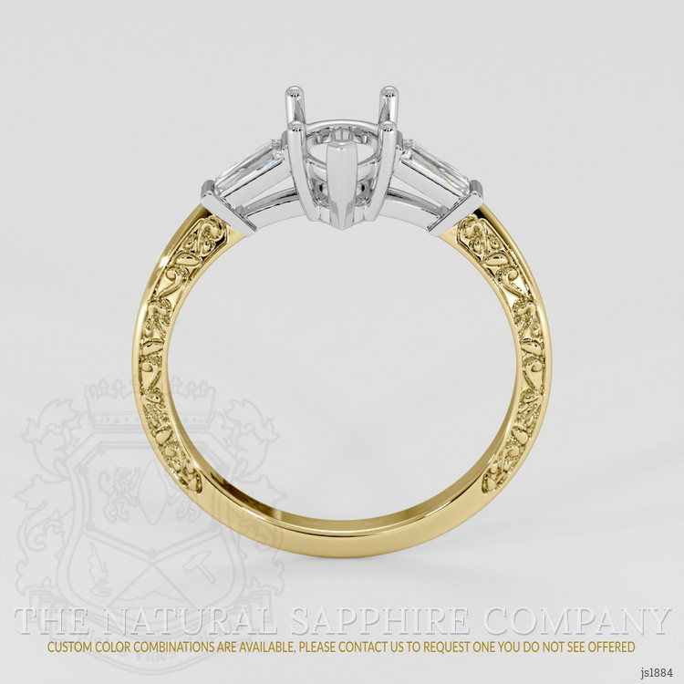14K White & Yellow Antique Style Ring Setting