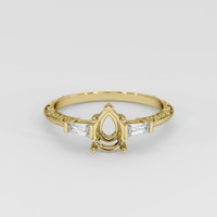 18K Yellow Gold Antique Style Ring Setting Image