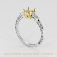 18K Yellow & White Antique Style Ring Setting Video
