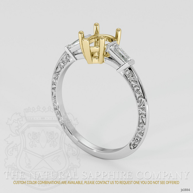 18K Yellow & White Antique Style Ring Setting