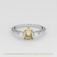 18K Yellow & White Antique Style Ring Setting Image