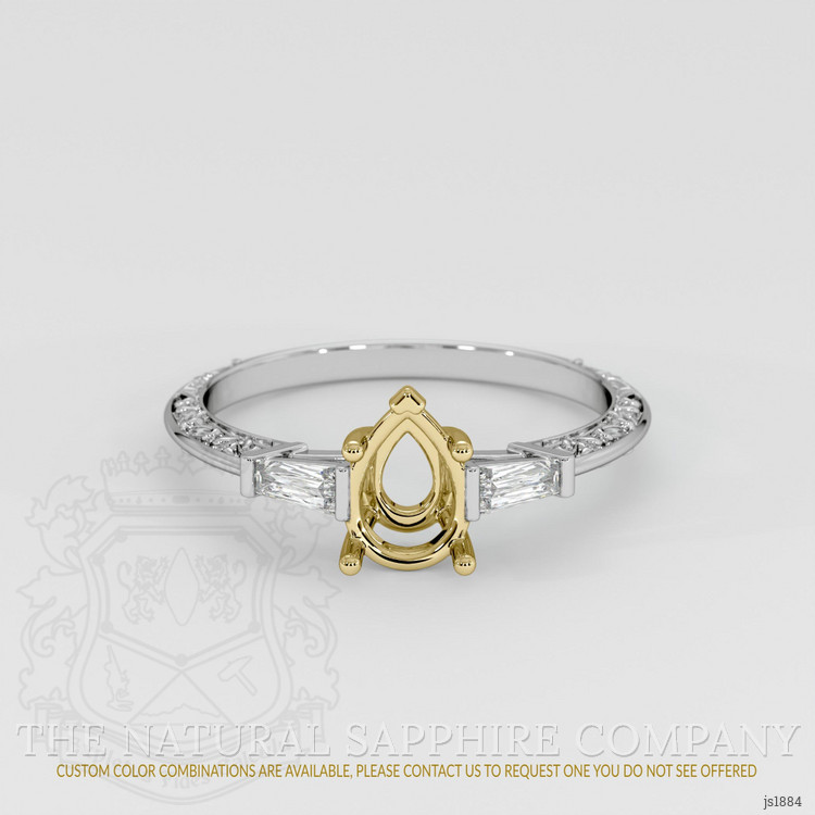 18K Yellow & White Antique Style Ring Setting