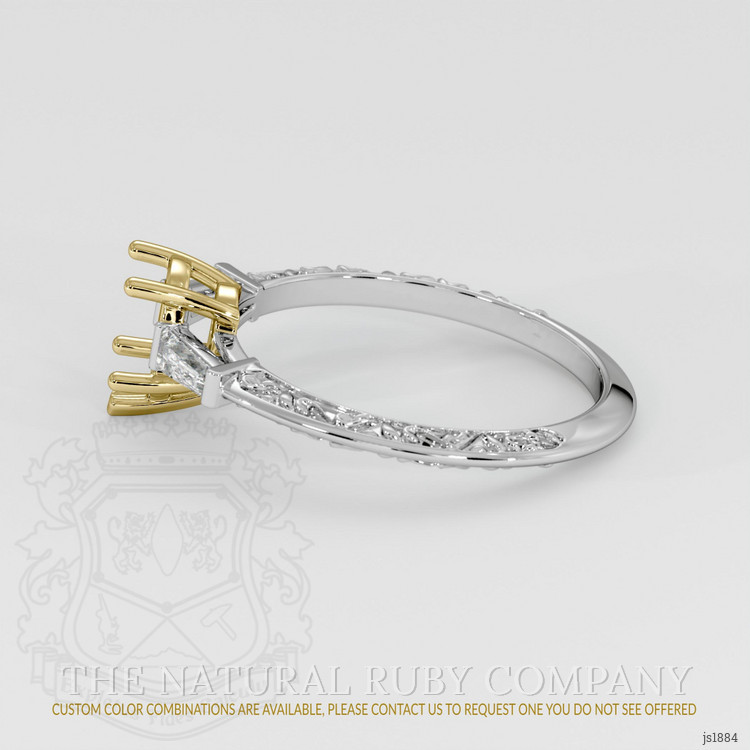 18K Yellow & White Antique Style Ring Setting