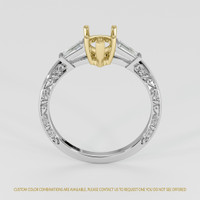 18K Yellow & White Antique Style Ring Setting Image