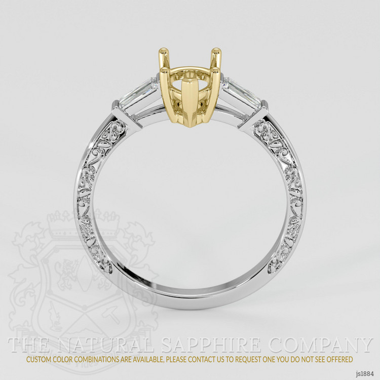 18K Yellow & White Antique Style Ring Setting
