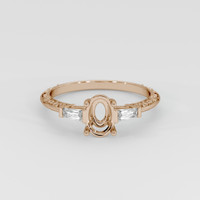 18K Rose Gold Antique Style Ring Setting Image