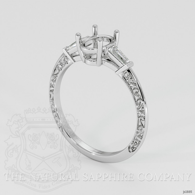 10K White Gold Antique Style Ring Setting