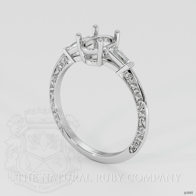 14K White Gold Antique Style Ring Setting