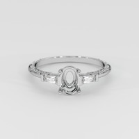 14K White Gold Antique Style Ring Setting Image