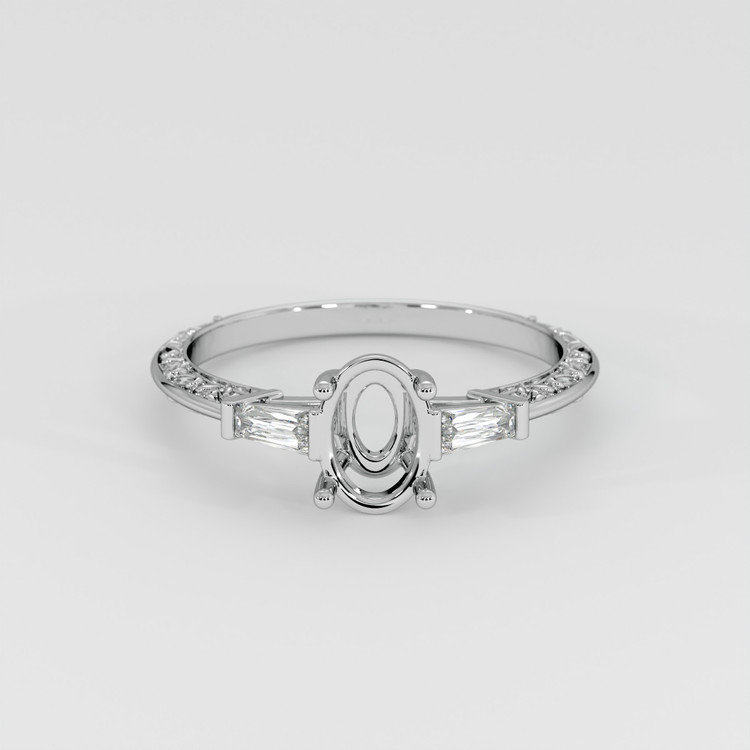 18K White Gold Antique Style Ring Setting