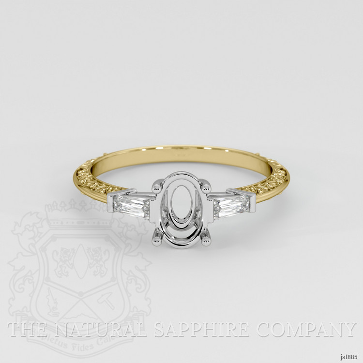 14K White & Yellow Antique Style Ring Setting