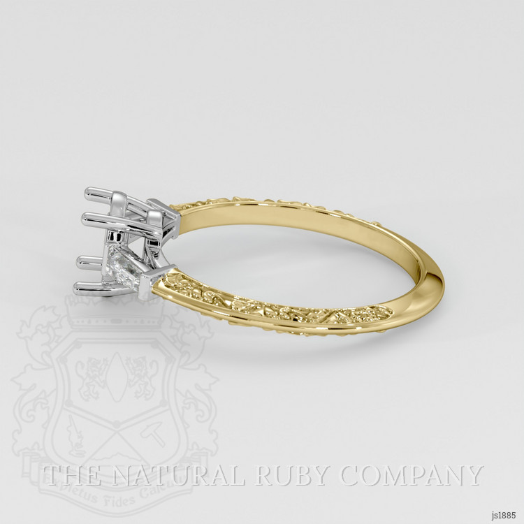14K White & Yellow Antique Style Ring Setting