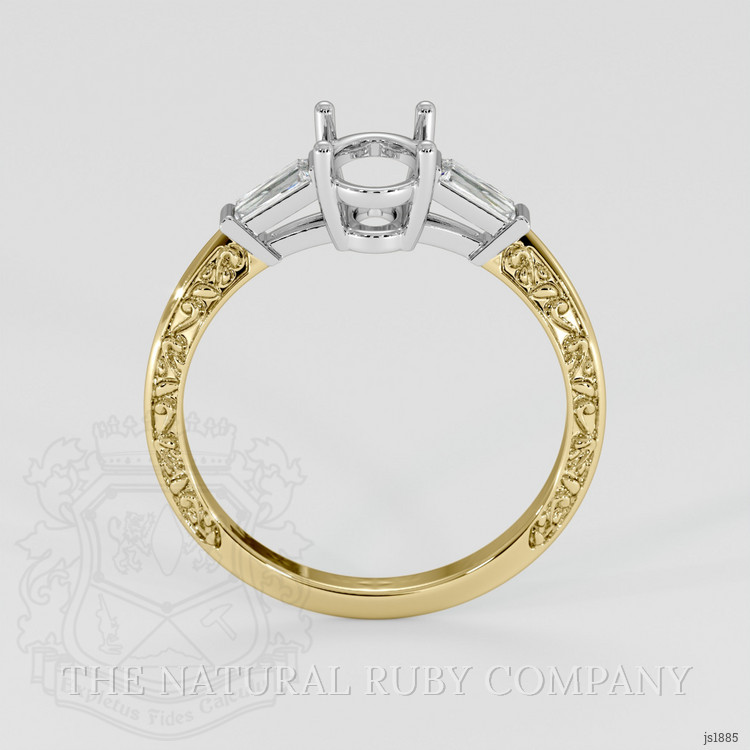14K White & Yellow Antique Style Ring Setting