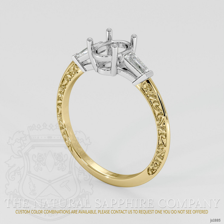 18K White & Yellow Antique Style Ring Setting