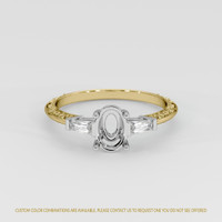 18K White & Yellow Antique Style Ring Setting Image