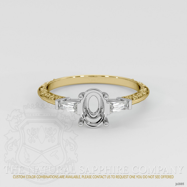 18K White & Yellow Antique Style Ring Setting