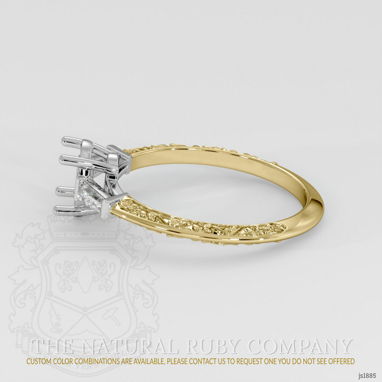 18K White & Yellow Antique Style Ring Setting