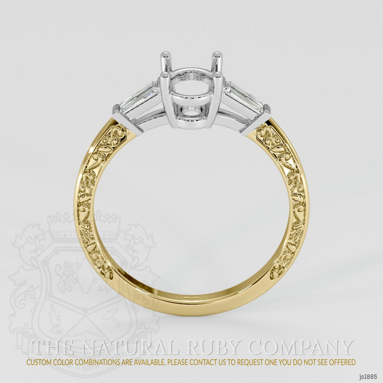 18K White & Yellow Antique Style Ring Setting