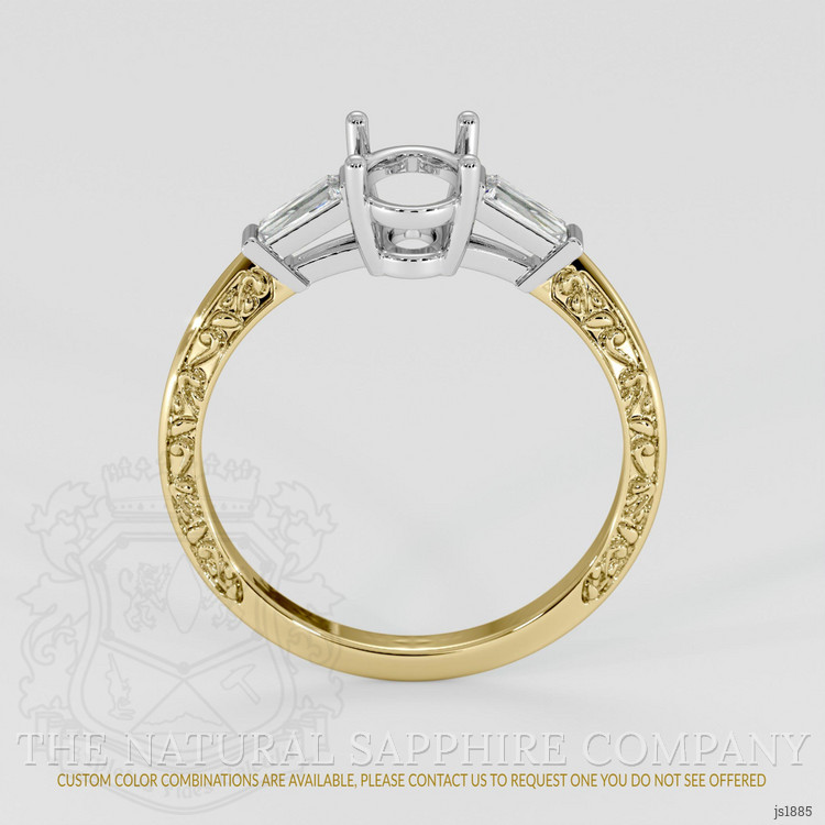 18K White & Yellow Antique Style Ring Setting
