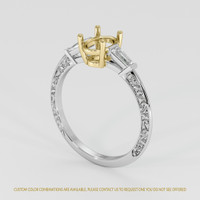 18K Yellow & White Antique Style Ring Setting Video