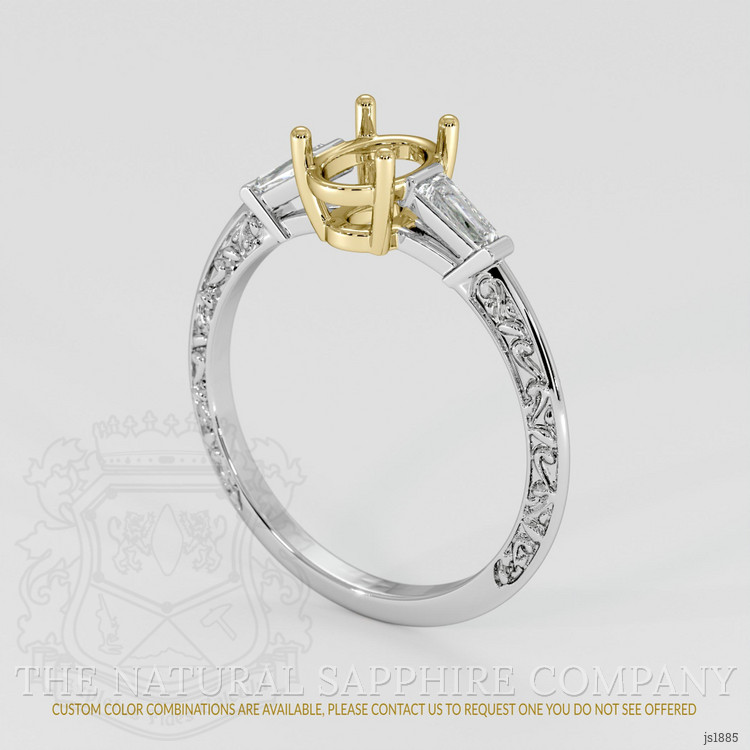 18K Yellow & White Antique Style Ring Setting