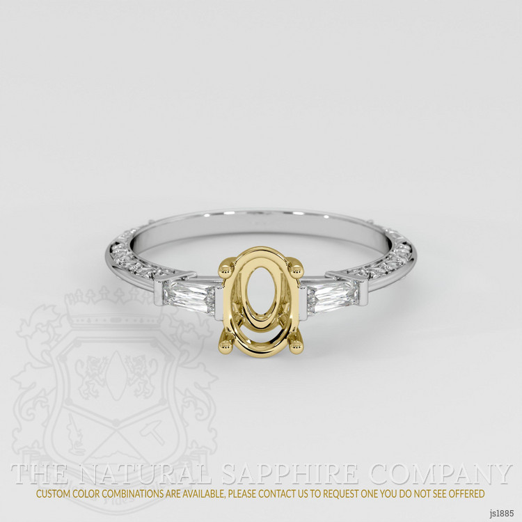 18K Yellow & White Antique Style Ring Setting