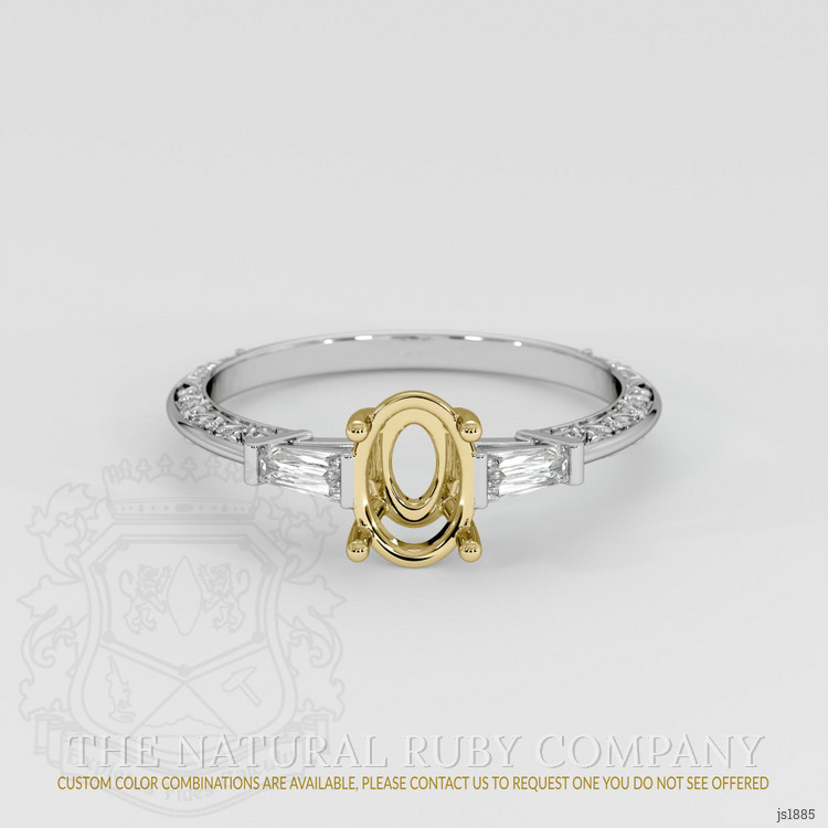 18K Yellow & White Antique Style Ring Setting