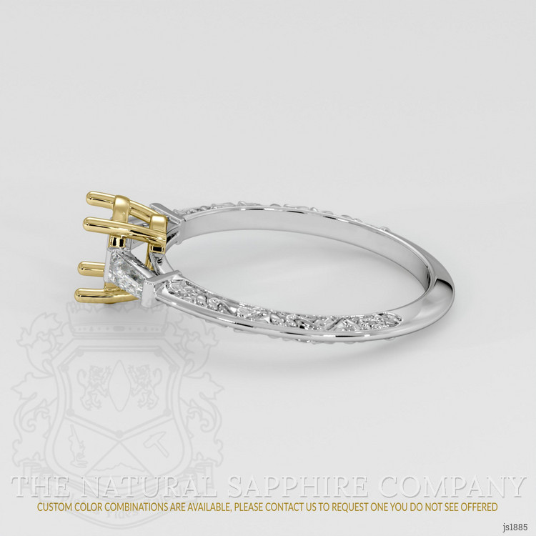 18K Yellow & White Antique Style Ring Setting