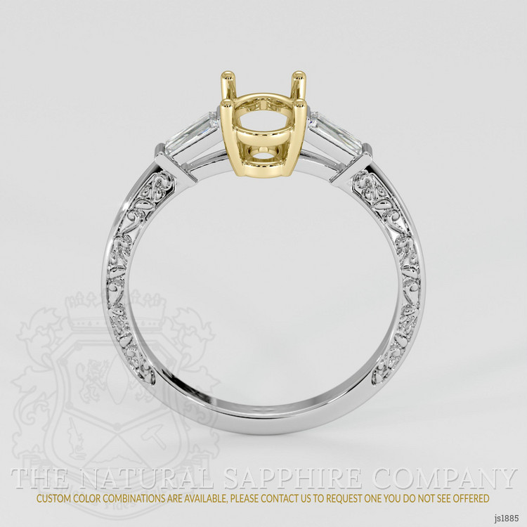 18K Yellow & White Antique Style Ring Setting