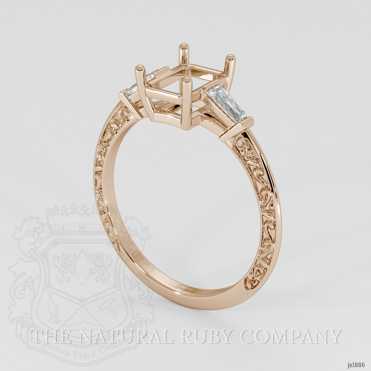 18K Rose Gold Antique Style Ring Setting