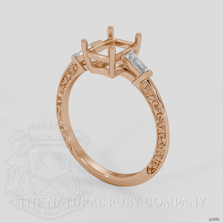 18K Rose Gold Antique Style Ring Setting