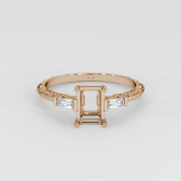 18K Rose Gold Antique Style Ring Setting Image
