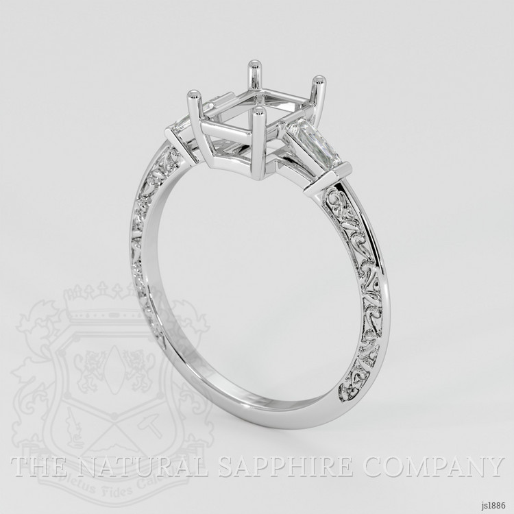 10K White Gold Antique Style Ring Setting
