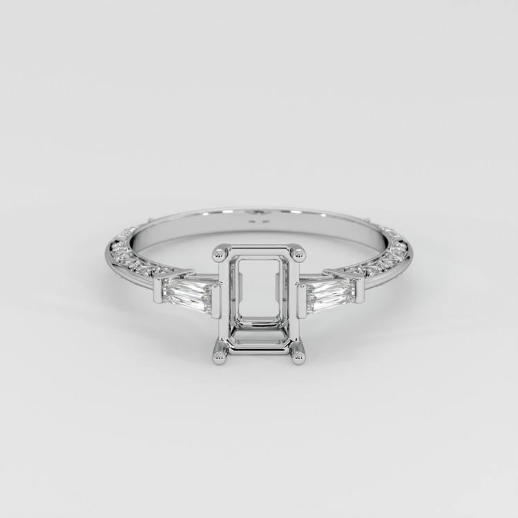 10K White Gold Antique Style Ring Setting